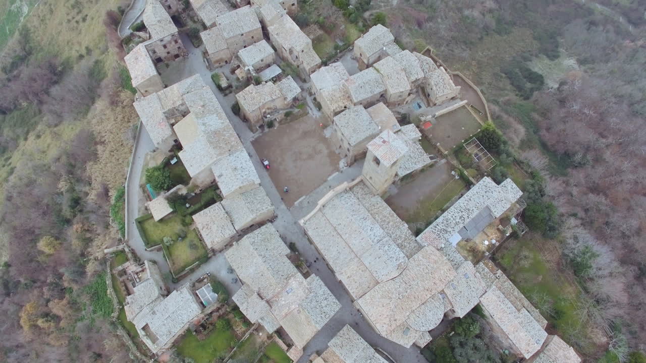 Aerial View of a Charming Tuscan Village