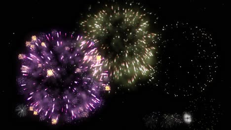 espectáculo de fuegos artificiales coloridos por la noche