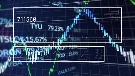 Animación-De-Estadísticas-Y-Procesamiento-De-Datos-Sobre-Fondo-De-Cuadrícula