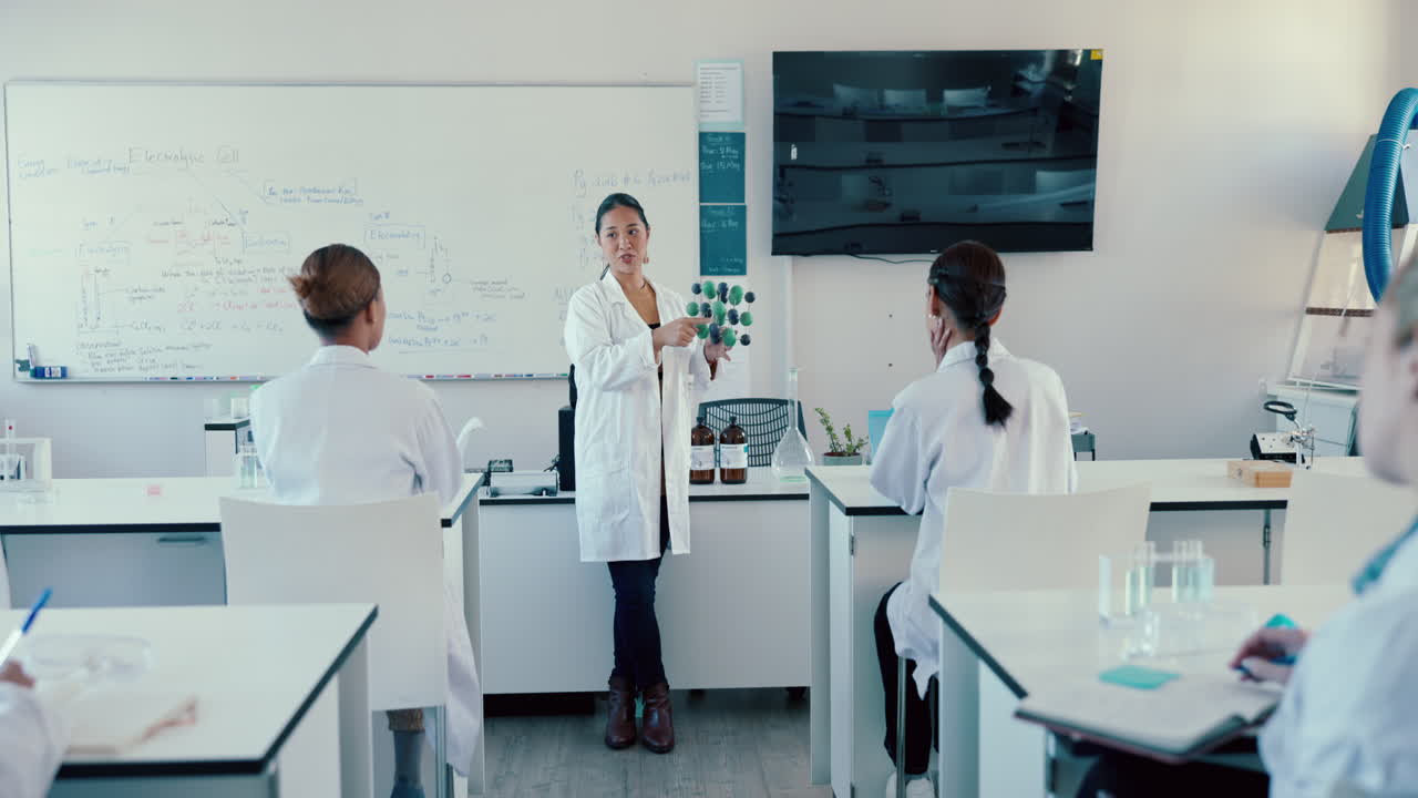 ciencia, moléculas y clase de enseñanza del profesor