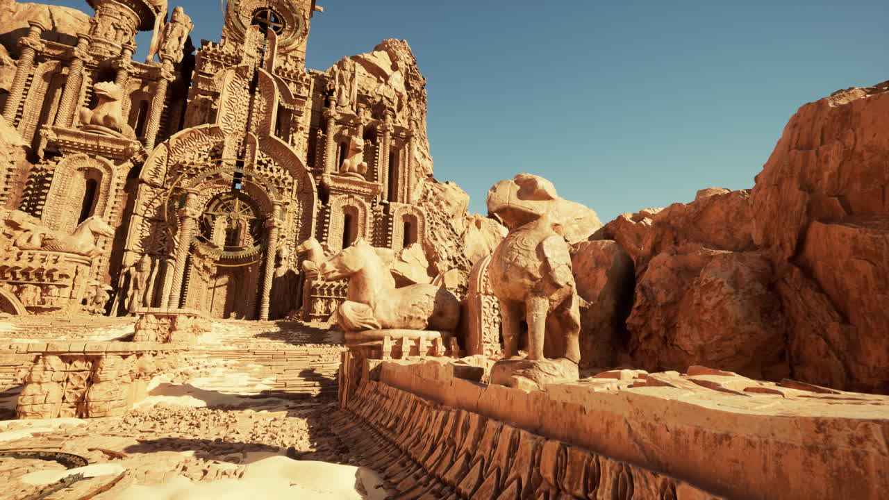 사막 에 있는 고대 폐허