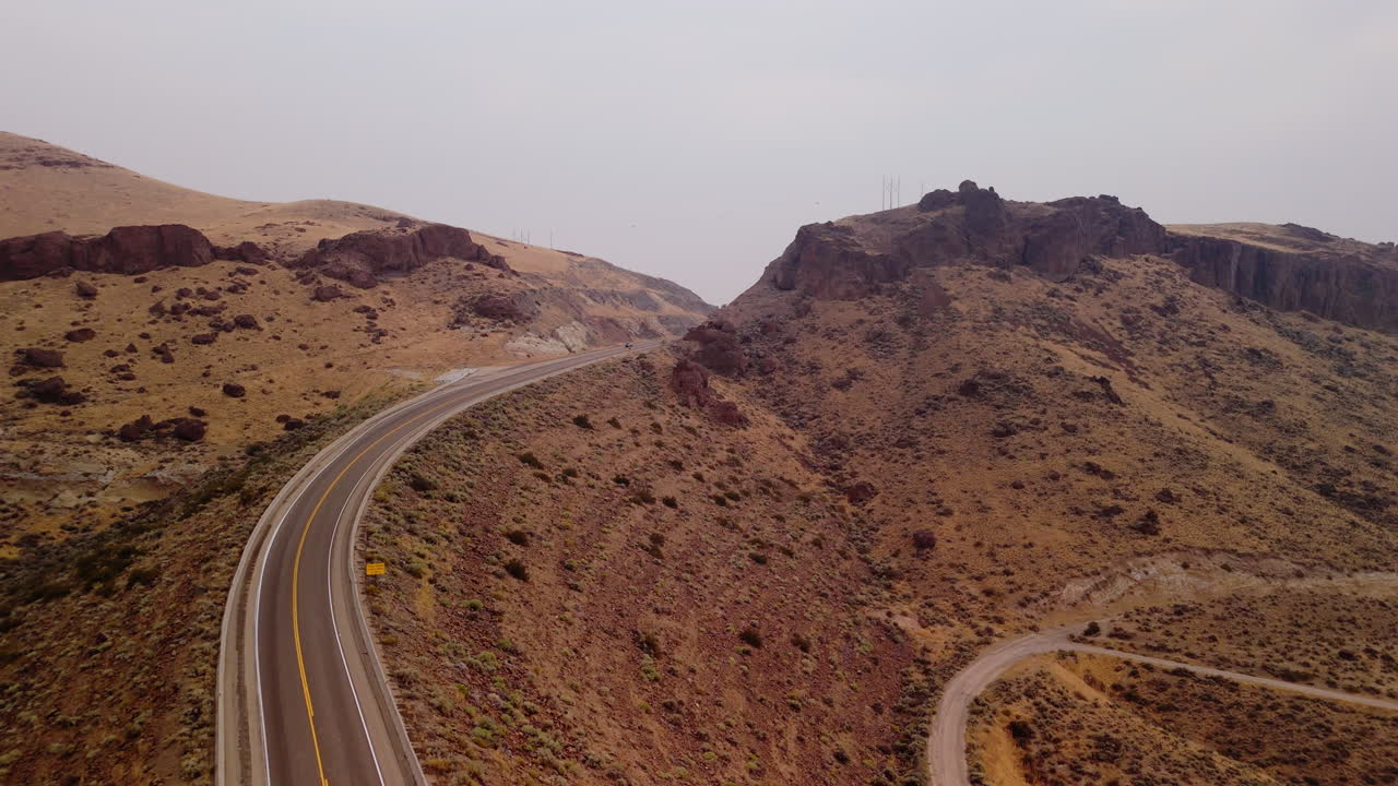 산악 도로 공중 사진
