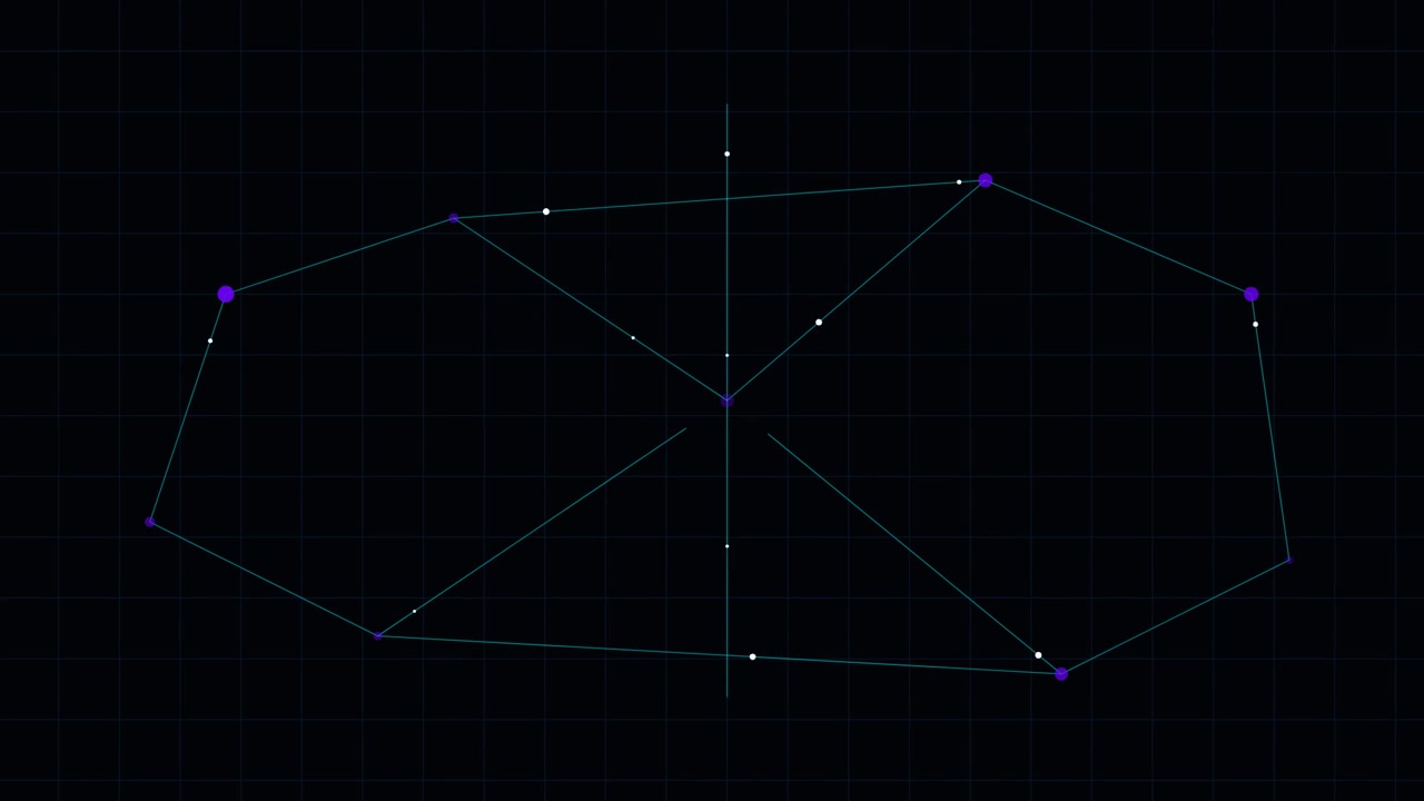 Rete digitale astratta che collega punti su sfondo a griglia scura.