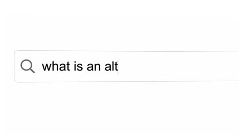 what is an altcoin?- searching or typing on internet web search browser. macro detail shot.