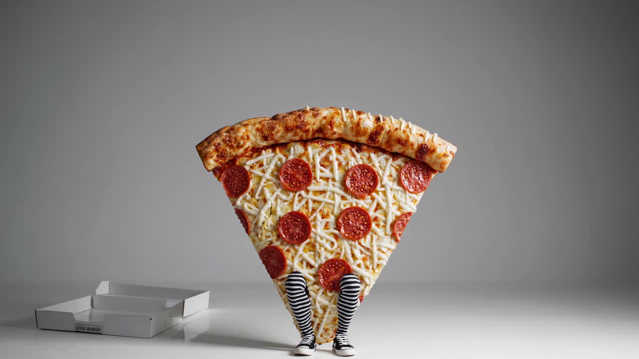 거대한 피자 슬라이스 의상