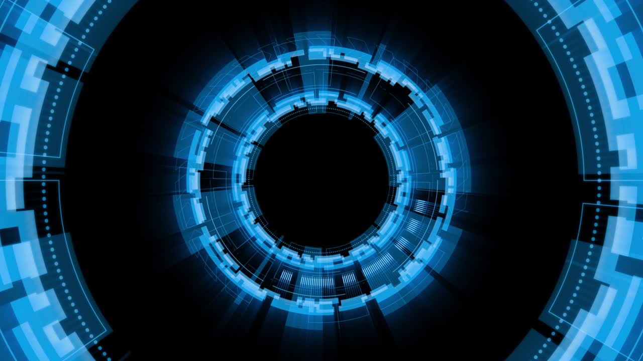 colorido de círculo tecnología rotación canal alfa incluido, concepto de fondo abstracto para el sistema de seguridad