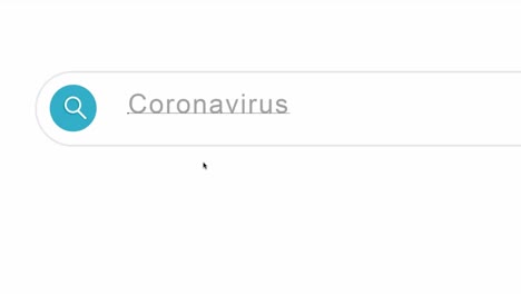 escribiendo pruebas de coronavirus en la barra de búsqueda de una computadora