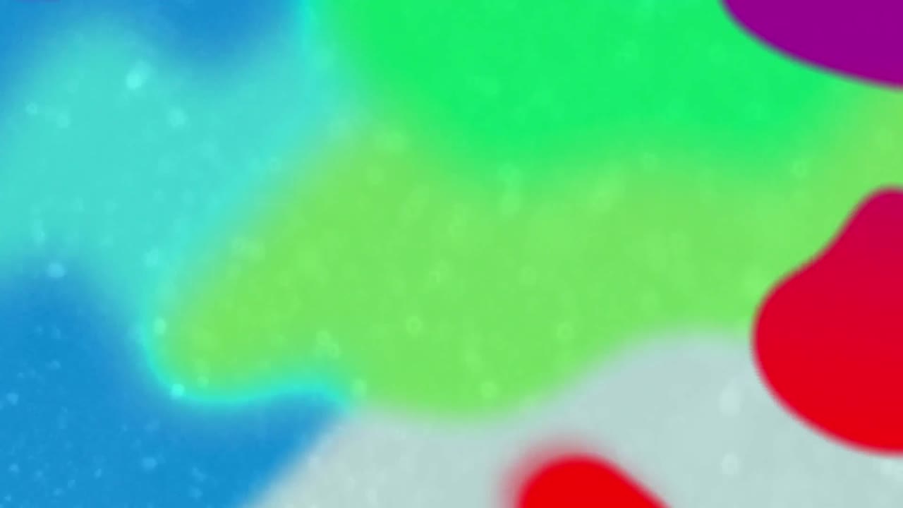 다채로운 배경에 어지는 다채로운 수채화 페인트의 애니메이션