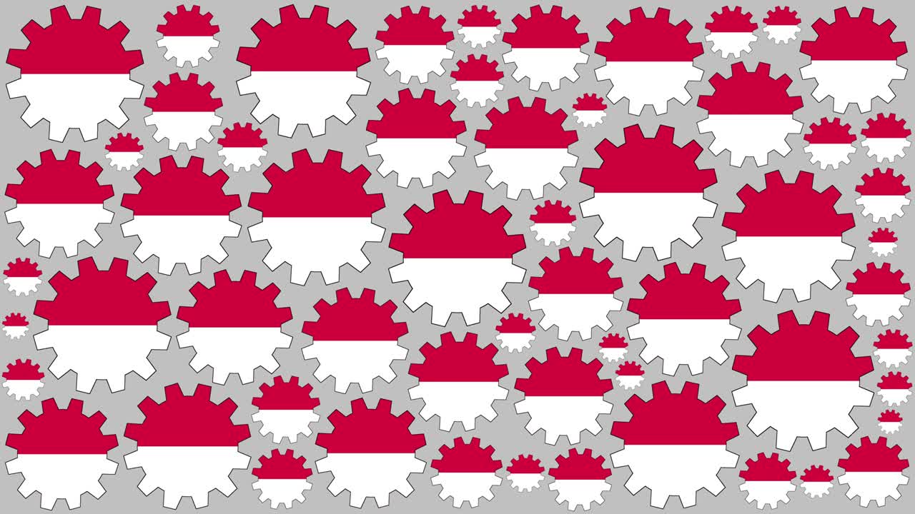 el fondo giratorio de los engranajes de la bandera polaca