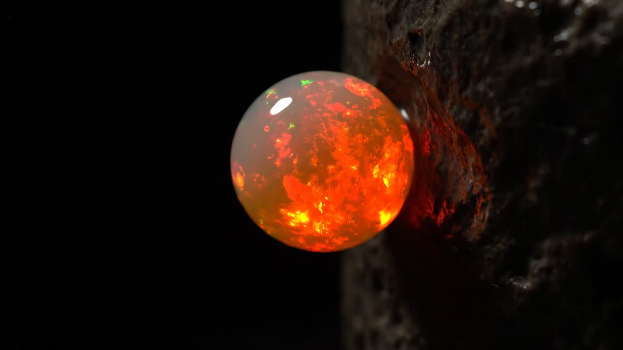 Close-up of a Fire Opal Gemstone