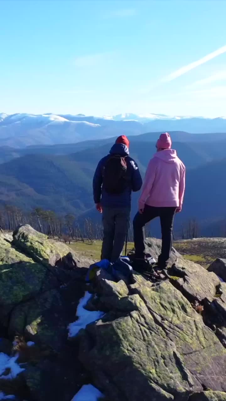 Hikers on a Mountain