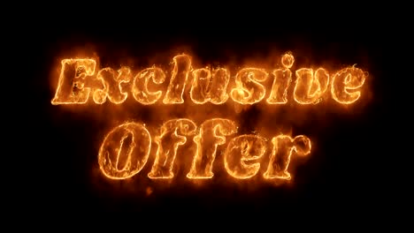 exclusive offer word hot animated burning realistic fire flame loop.