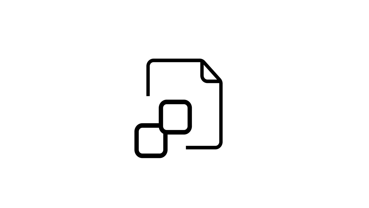 Icona documento con animazione di pagine duplicate isolata su sfondo bianco