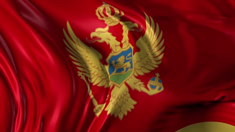 beautiful 3d animation of the montenegro flag in loop mode