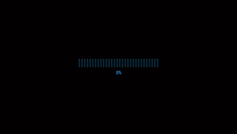 animation blue loading bar isolate on black background.