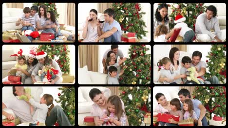 3D-Animation-Glücklicher-Familien,-Die-Weihnachten-Feiern