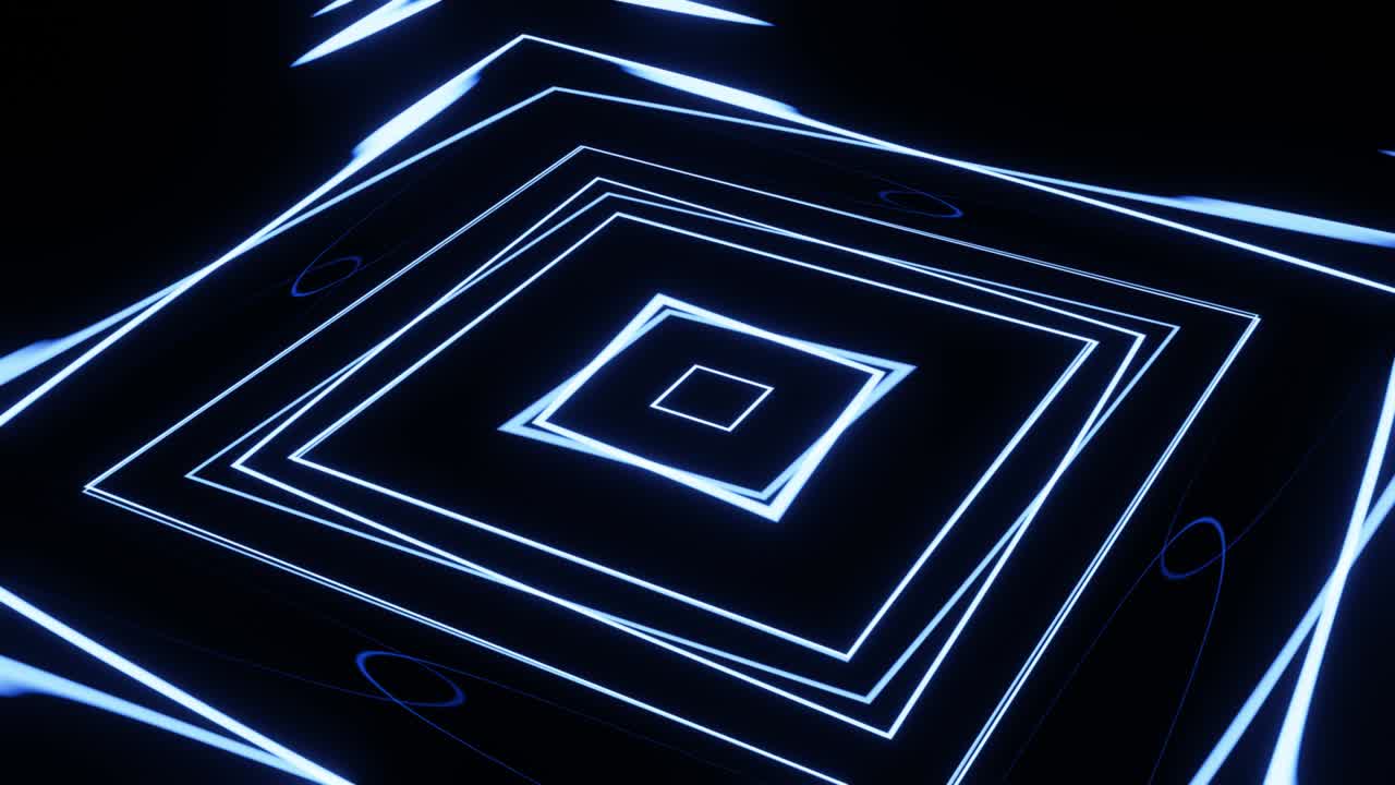 rotación de líneas de neón intermitentes en el espacio