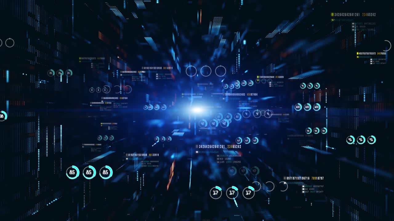 Technology digital cyberspace and data network connections. Transfer digital data high-speed internet. Global finances business data processing background concept.
