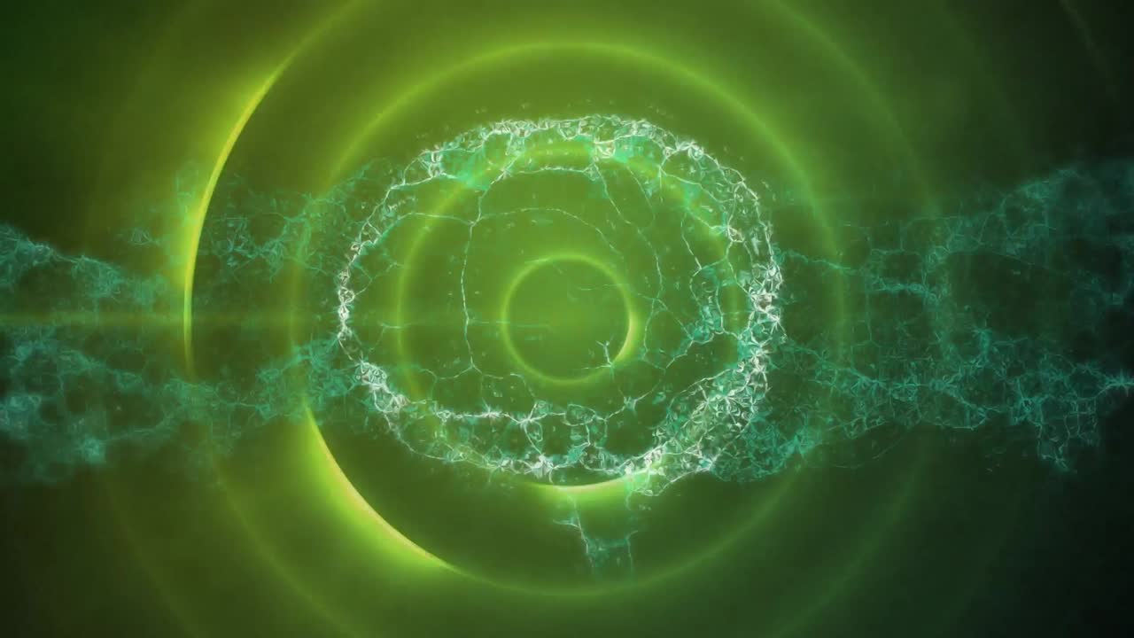 오렌지색 원 위의 인간 뇌의 애니메이션