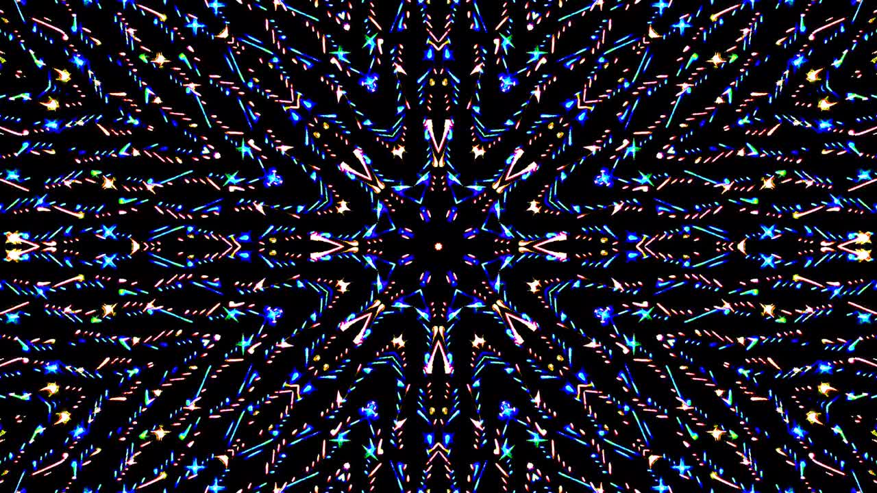 hermoso caleidoscopio abstracto que brilla, una luz radiante que regula los movimientos sutiles