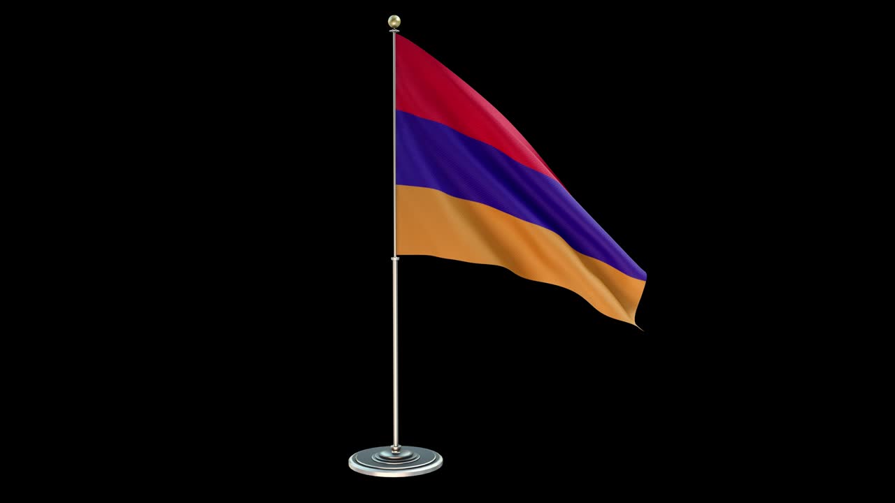 Armenia Various Of Flags Waving National Flag On Pole, Table Flag