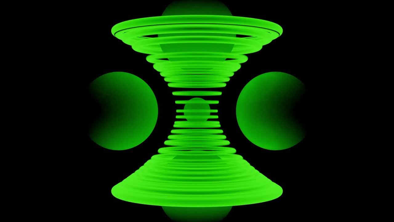 추상적인 3d 녹색 기하학적 모양이 검은 바탕에