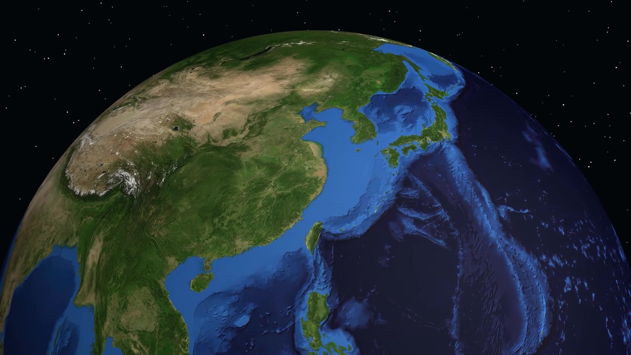 Globo digitale che zooma su Hangzhou, Cina.