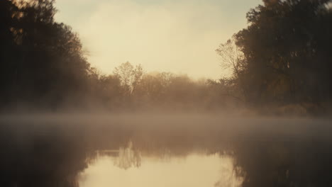 misty river sunrise