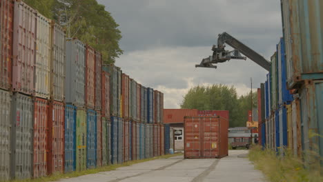 shipping containers at a terminal