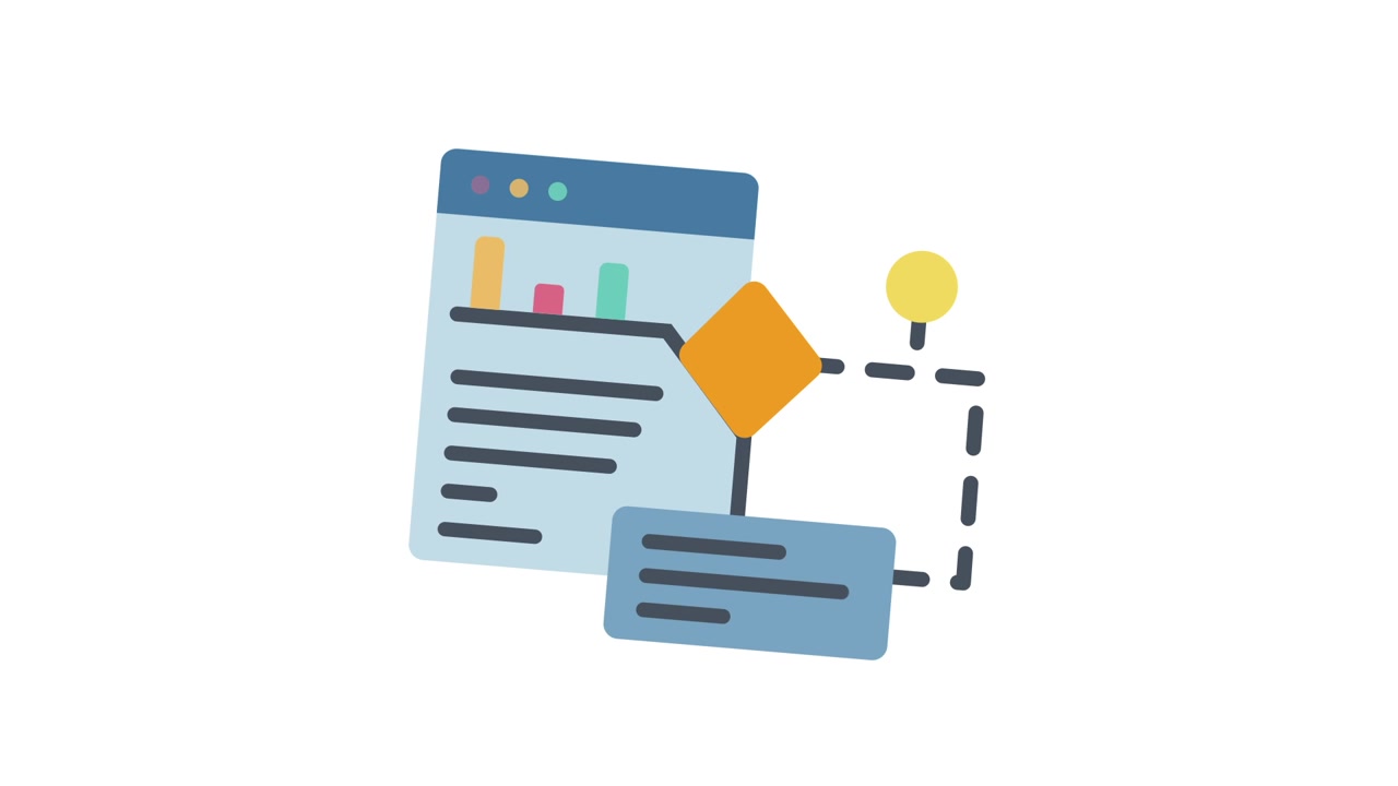 Animated Infographic Showing Data Analysis and Process Flow