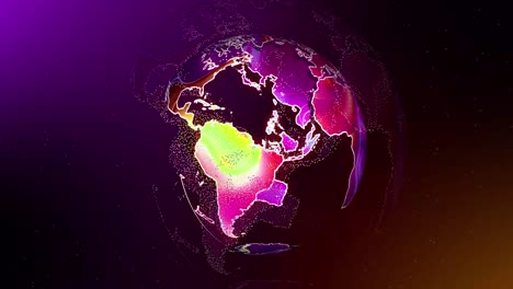 animación digital del globo terrestre girando. tecnología de fondo de noticias animación del globo terrenal.