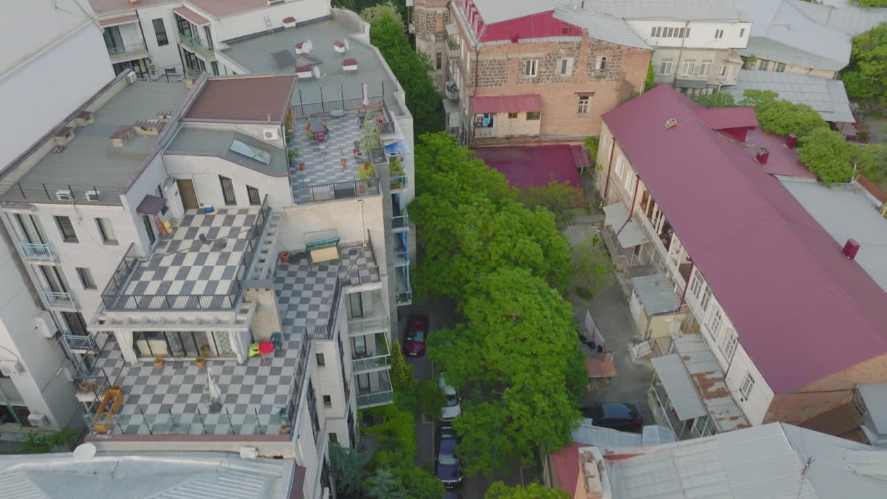 미국 조지아주 dtla의 주택 드론 샷