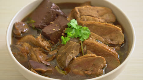 pot-stewed ducks or steamed duck with soy sauce and spices - asian food style