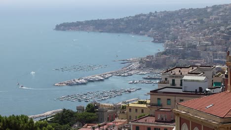 panoramic view of naples, italy coastline