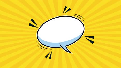 speech bubble pop art style with yellow background