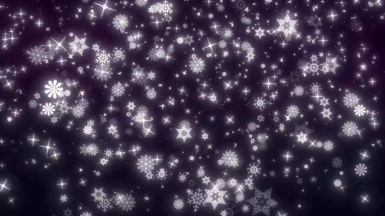 Animerte hvite snøflak som faller på mørk bakgrunn