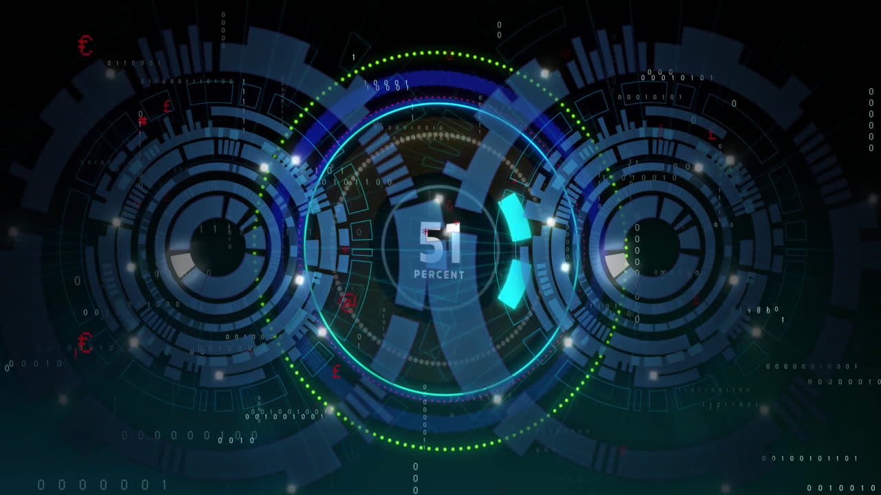 Animation of loading circle with percents over scope scanning