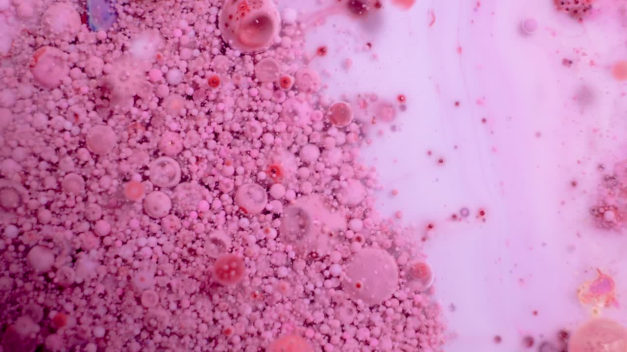 Abstract Pink Liquid Bubbles