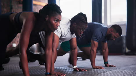 group workout session in a gym