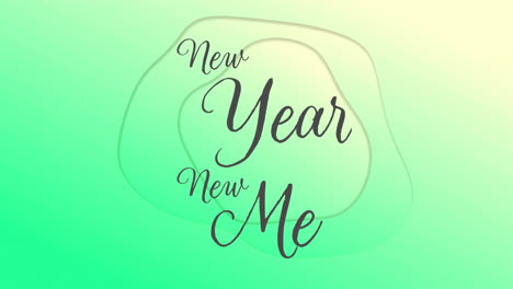 new year new me text animation over green gradient background