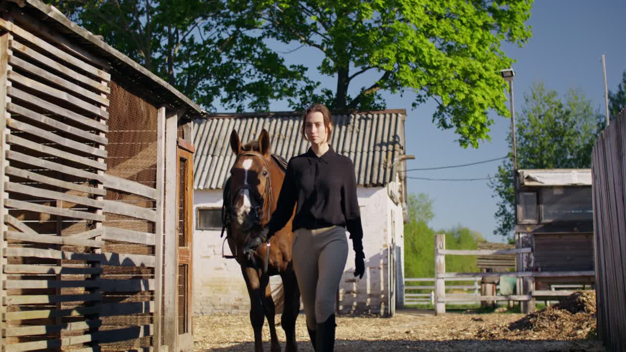 Woman and Horse at the Stable