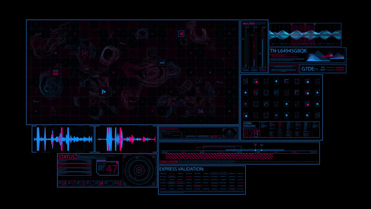 Use it to create computer interface or project with modern hi-tech neon style. Backgrounds combines abstract elements and stylish HUD particles. Abstract 
digital backgrounds