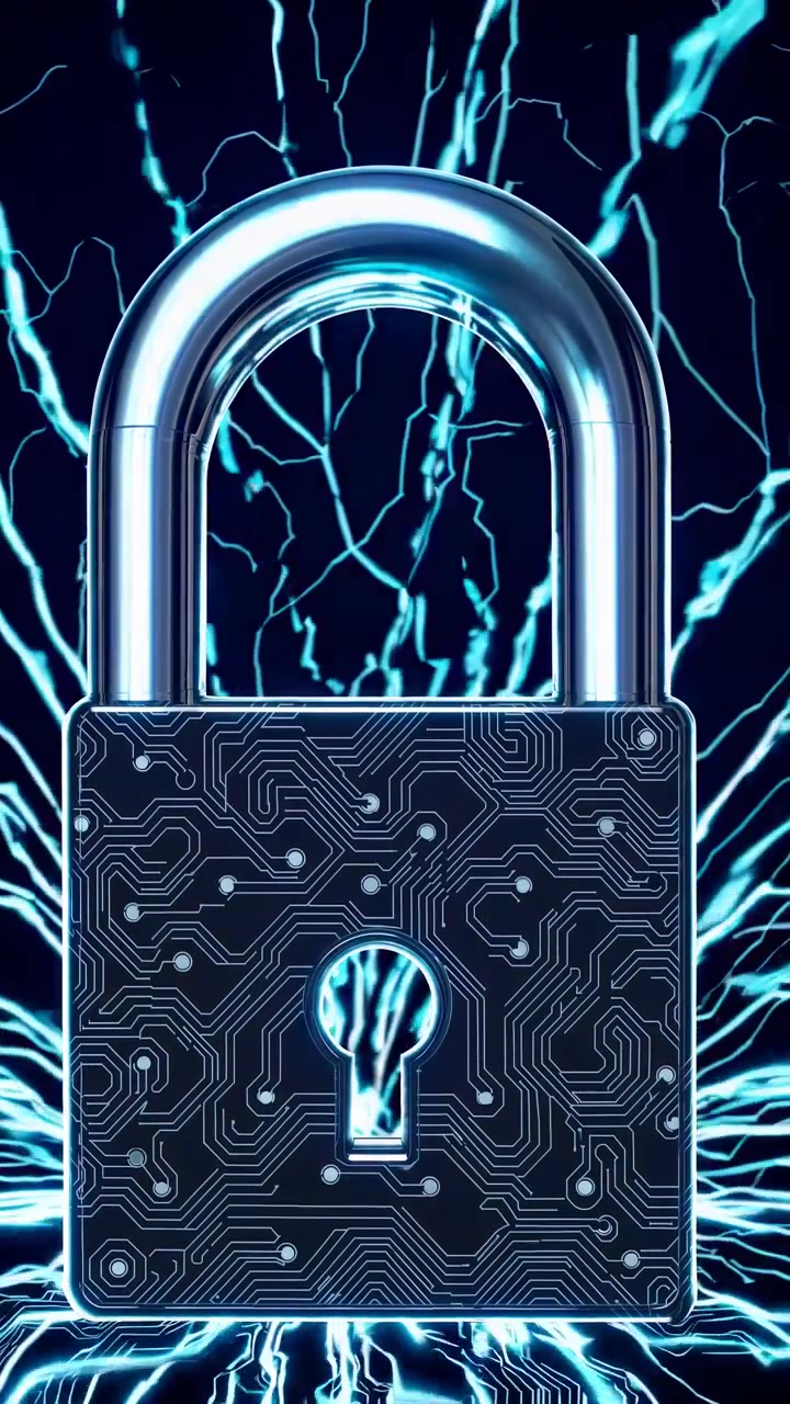Secure Digital Lock with Circuit Board Design and Blue Lightning