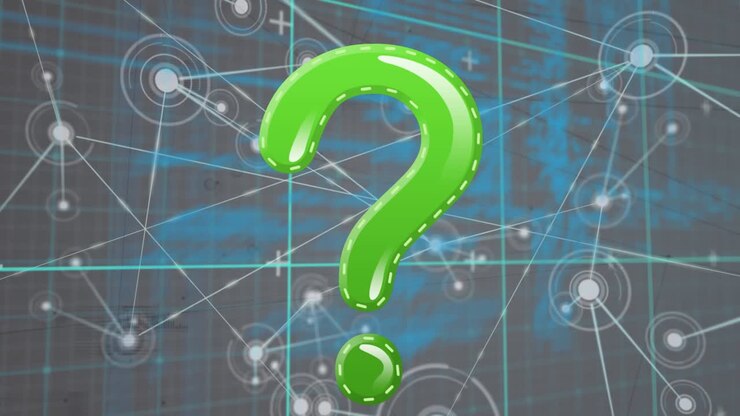 L'animazione mostra un simbolo di punto interrogativo verde su uno sfondo nero.