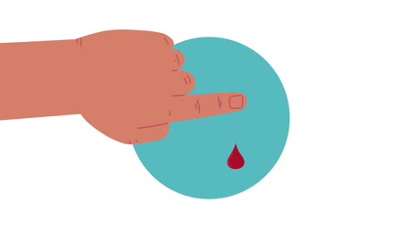 hand with blood drop health animation