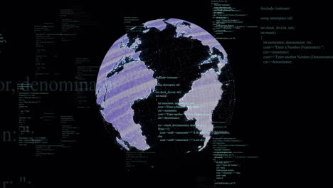 animation of network of connections and data processing over globe