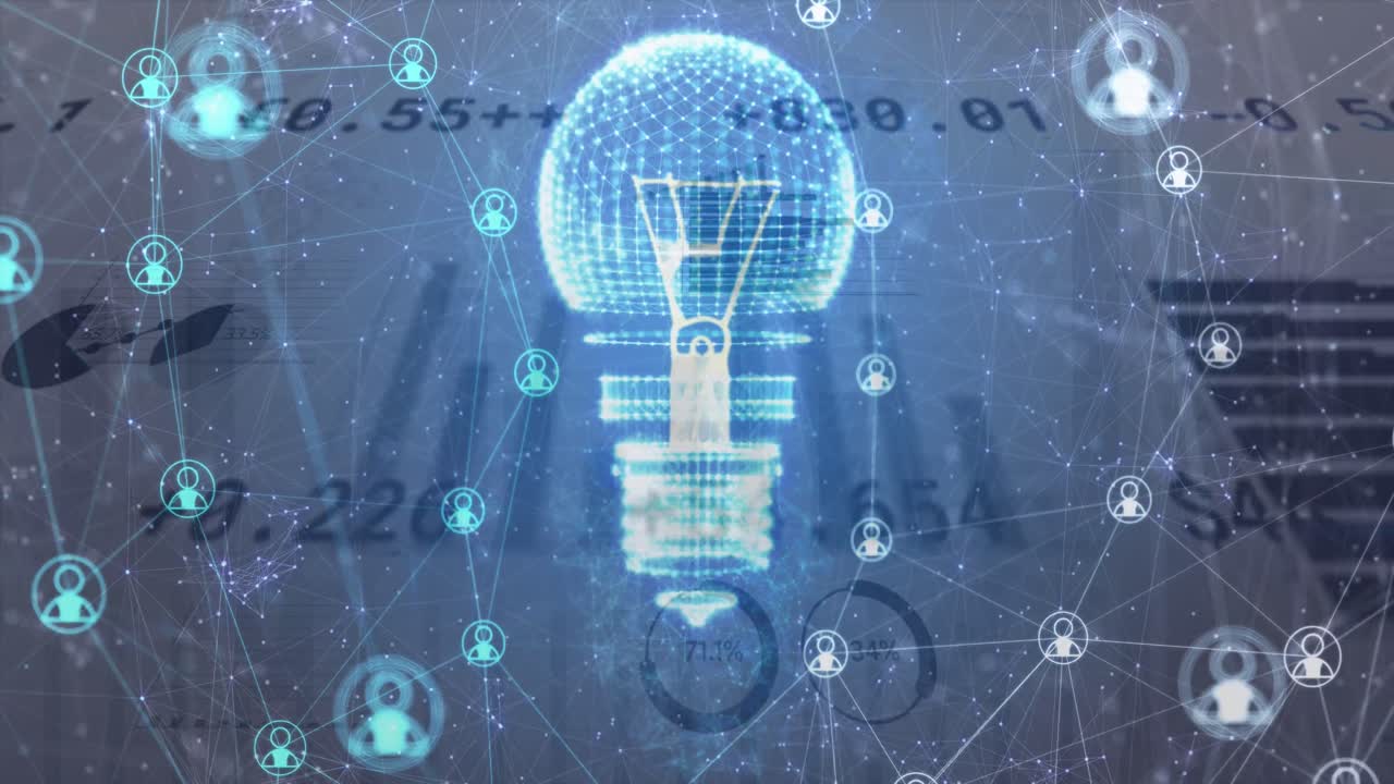 전구의 애니메이션, 채트 ⁇  아이콘과의 연결 및 데이터 처리