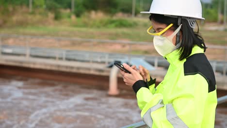 environmental engineers work at wastewater treatment plants