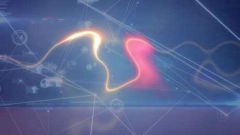 animación de redes de conexiones a través de ondas brillantes