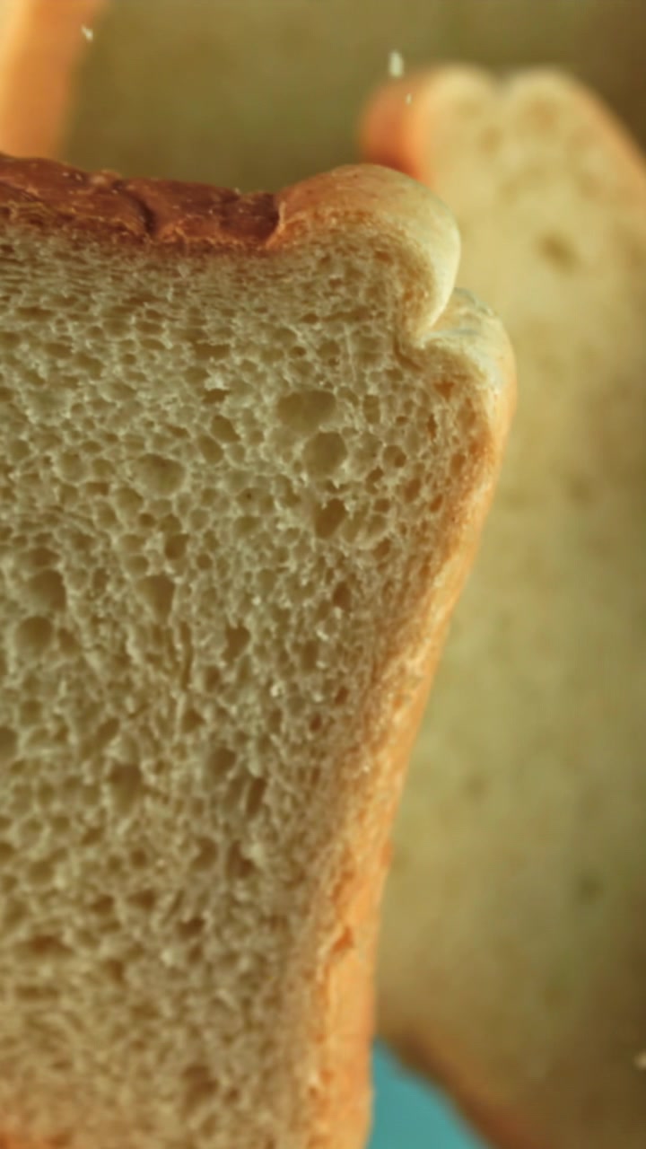 Close-up of Fresh Slices of White Bread